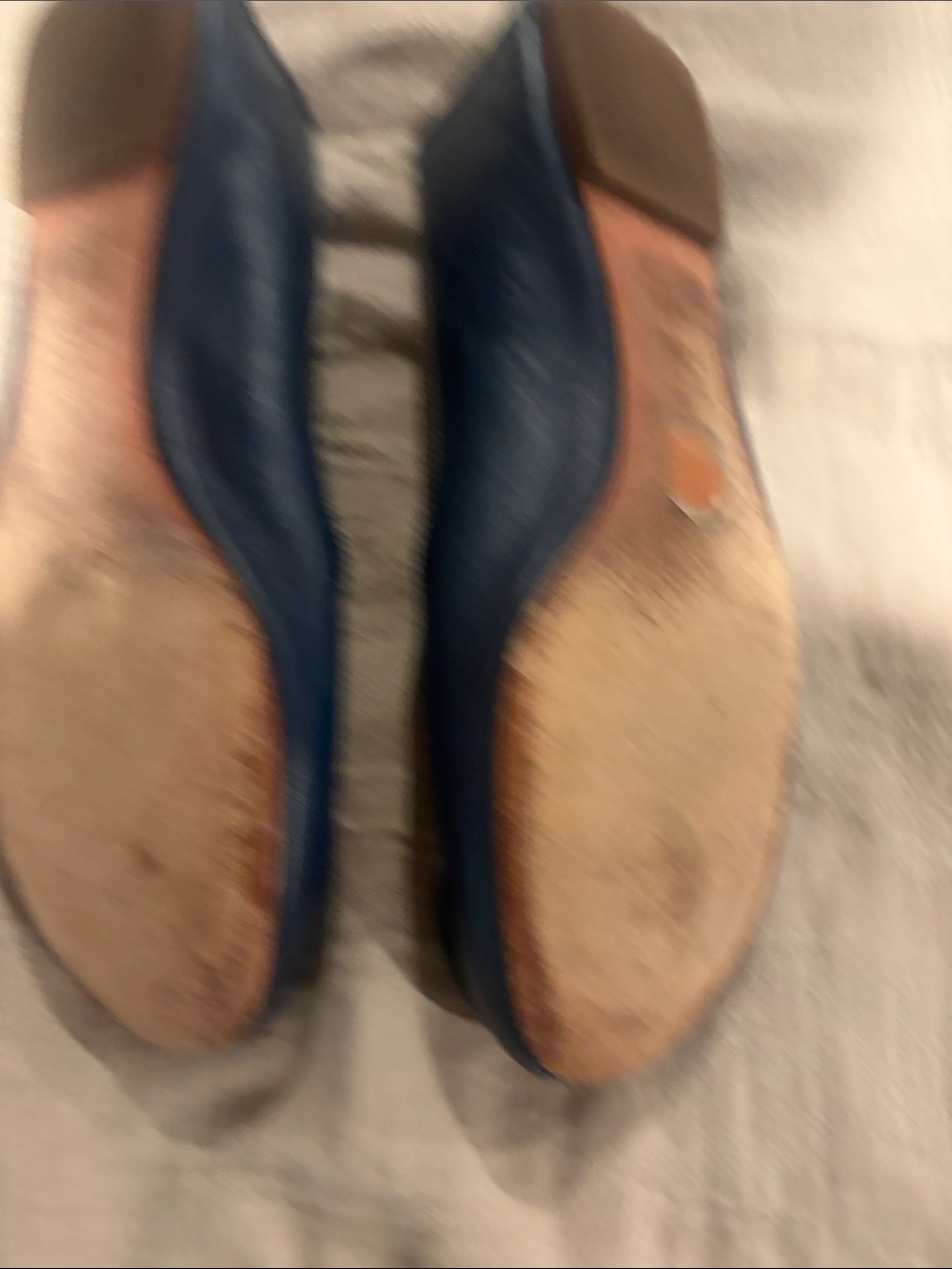 Tory Burch Blue Leather Logo Ballet Flats 8.5 - Picture 7 of 10